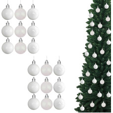 Kalėdiniai baubliai Atsparūs dužimui balti 50 mm pakuotė 18 Kalėdų eglutės baubliai Bauble Ornaments Balls Kalėdų dekoracijos Kalėdų dekoracijos Kalėdų dekoracijos Kalėdų dekoracijos Shiny Matte Glitter