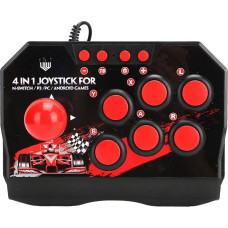Universal Nostalgia Arcade Fight Stick, Arcade Fight Stick, Wired Arcade Joystick, Game Accessories for Switch/PC/PS3 - Ergonomic Design, Classic Black/Red Colour Scheme, Universal N
