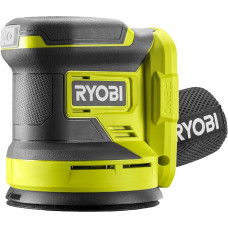 RYOBI 18 V ONE+ akumuliatorinis atsitiktinis orbitinis šlifuoklis RROS18-0, 125 mm šlifavimo diskas, 2,5 mm osciliuojanti grandinė, efektyvus dažų šalinimas, suderinamas su įrankių sistemomis