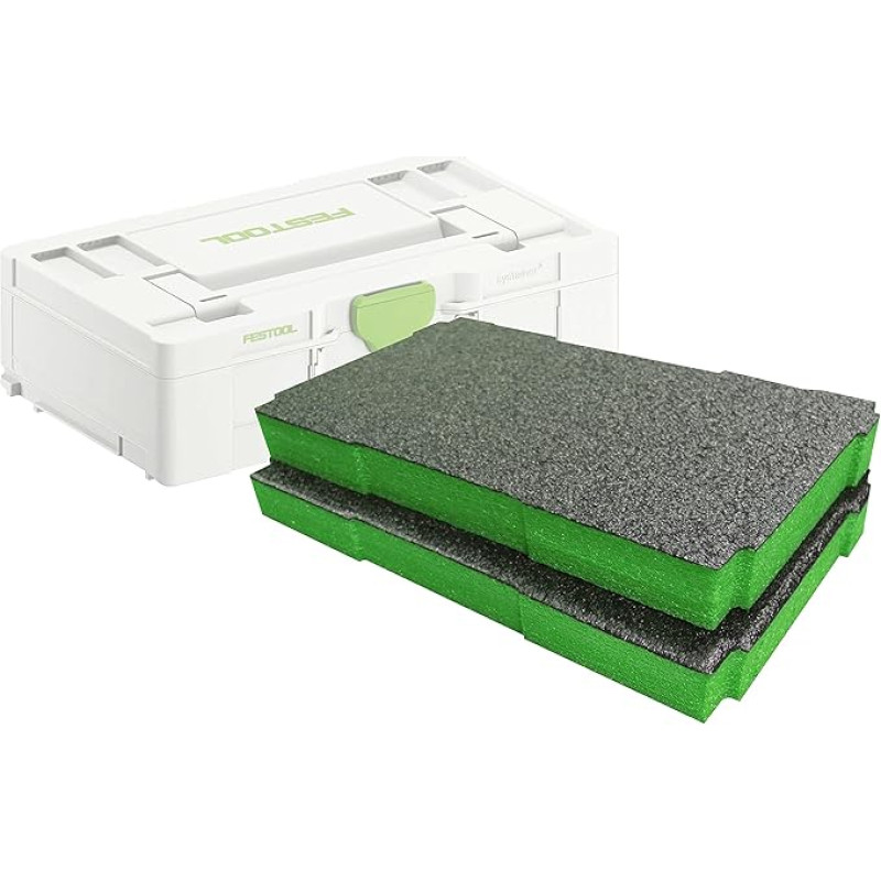 Shadow Foam Einlegeset | hergestellt für Festool und TANOS SYS3 L Systainer | Schaumstoff schneiden und schälen (50mm, Grün)