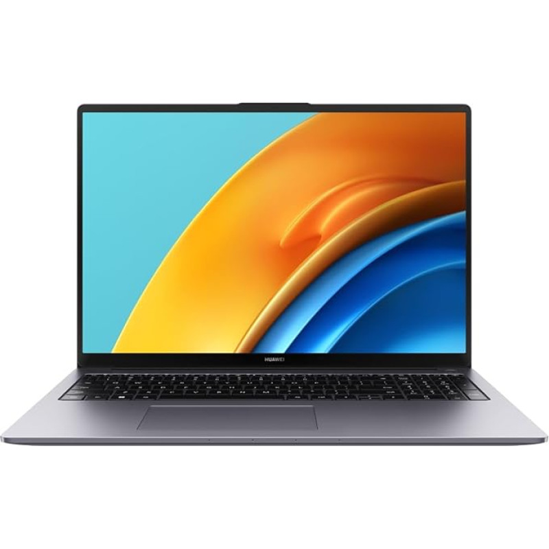 HUAWEI MateBook D16 | 16 colių FullView ekranas | Intel Core i5-12450H | 16 GB RAM | 512 GB SSD | Windows 11 | QWERTZ | Plonas metalinis korpusas | Pirštų atspaudų jutiklis | Numpad | TÜV Rheinland Low Blue Light
