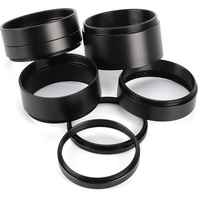 Teleskopo tarpiniai žiedai Fotografijos prailginimo vamzdžiai Juodojo aliuminio lydinio 8 dalių rinkinys 3 5 7 7 10 12 15 15 20 30 mm objektyvo adapterio žiedas Prailginimo vamzdis Astronominis