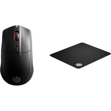 SteelSeries Rival 3 Wireless - Wireless Gaming Mouse - Over 400 Hours Battery Life & QcK+ - Gaming Mouse Mat - Fabric - Rubber Base - Black (450 mm x 400 mm x 2 mm)