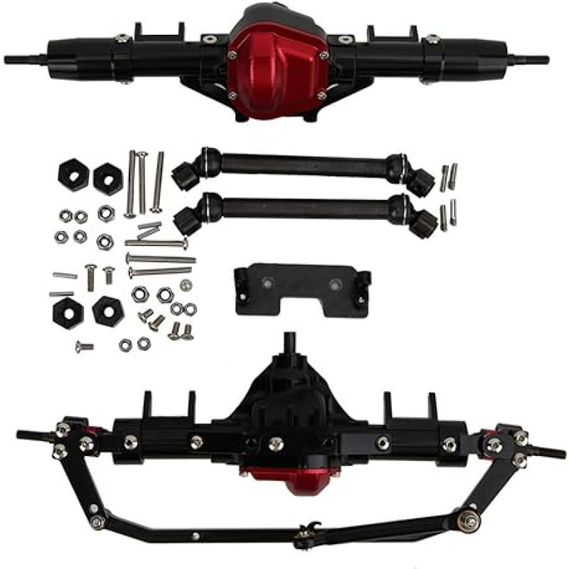 Zubehör für Vorder- und Hinterachse aus schwarzer Aluminiumlegierung für 1/10 RC Climbing Car SCX10 D90