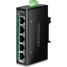 TRENDnet 5-Port Industrial Gigabit PoE+ DIN-Rail Mini Switch, TI-PGLC50