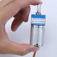 Nuolatinės srovės nuolatinės srovės planetinis variklis, 12 V, 24 mm, Achse 4, 6 Geschwindigkeiten gegen den Uhrzeigersinn einstellbar (12 V Motorand-Bremse, 4 mm, 48 U/min)