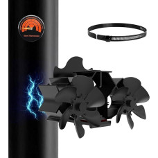 MERTTURM magnetinis krosnelės ventiliatorius su dvigubais varikliais, 12 menčių, šilumos energija varomas židinio ventiliatorius su didesniu oro srautu, tyli šilumos cirkuliacija, malkinės krosnelės ventiliatorius be elektros, skirtas krosnelei/židiniui