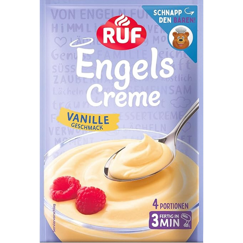 RUF Engels Cream Vanilla, desertinė pudra klasikinio vanilės skonio desertiniam kremui, 4 porcijos