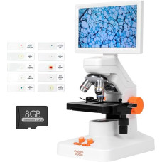 MT3-4 USB skaitmeninis mikroskopas vaikams, suaugusiesiems, 1200x profesionalus biologinis mikroskopas su 7 colių 1080P ekranu, judančiu staliniu matuokliu, 5MP, skirtas mokykloms, laboratorijoms