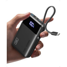 INIU 45 W Power Bank, Ultra Small 20,000 mAh Power Bank with Integrated USB C Cable, Quick Charging External Mobile Phone Batteries, Airplane Suitable, Travel Essential for iPhone 17 16 15, Samsung S22, Xiaomi, iPad etc