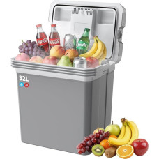 TOOHUB 32L Kühlbox, Elektrische Kühlbox 12V/230V Kühl & Warm Funktion Mini Kühlschrank mit Energiespar-/MAX/ECO-Modus, Tragegriff Kühlbox für Camping, Picknick, Wohnmobil und Familienfeiern