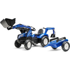 FALK New Holland Backhoe Loader with Pedals with Excavator and Trailer - Blue - Front Loader and Excavator with Joints, Rotating Seat from 3 Years - 3090Y