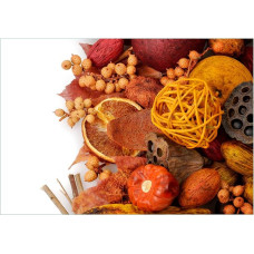 Wallario Vliestapete Fototapete Herbststimmung - Trockenfrüchte, Nüsse und Samen - Herbstdeko - Wandtapete Größe: 200 x 140 cm