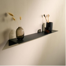 „Designfabrik Hamburg“ sieninė lentynėlė, 58 cm, juoda, lipni, nereikia gręžti | Lipni dušo lentynėlė, skirta vonios kambariui, svečių vonios kambariui, virtuvei, padengta milteliniu dažų sluoksniu, modernus dizainas, pagaminta iš metalo