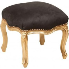 Biscottini Stool L 42 x D 42 x H 42 cm – Black and Gold – Stool – Smurf – Antique Style – Armchair