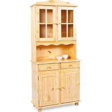 Dmora Sideboard with Two Doors and Two Drawers, Light Oak Colour, 88 x 198 x 32 cm