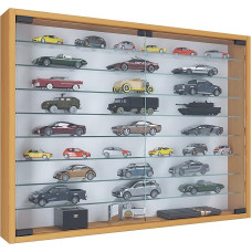 VCM Mandosa XXL Hanging Glass Display Cabinet with Tempered Safety Glass Dimensions H 60 x W 80 x D 10 cm Modern and Space-Saving Display Cabinet XXL Beech
