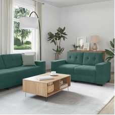 INLIFE Sofa Set mit Kissen 3 pcs Dunkelgrün 221 x 78 x 80 cm Samt,Möbel,Sofas,Grün,73.2 KG,3324641