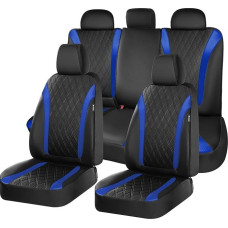 FLORICH Seat Covers, Complete Set Front Seat Covers, PU Leather Seat Covers for Cars, Waterproof, Breathable, Car Seat Protector, Universal for Most Cars, SUVs and Trucks (Complete Set, Blue)