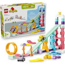 „LEGO DUPLO Town Creative Jumping Jumps with Small Speedsters“ 3-in-1 rinkinys – lavinamasis žaislas, skatinantis motorinius įgūdžius – „Montessori“ žaislas su 2 lenktyniniais automobiliais – dovana vaikams nuo 3 metų – 10478