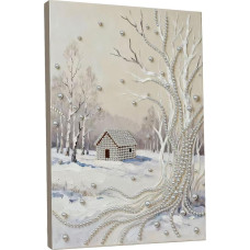 CXINLky Bead Art Painting, 5D Pearl Art Set with Photo Frame and Frame Tools, Pictures Arts Craft for Home Wall Decor 30 x 40 cm 11 Snow Scene