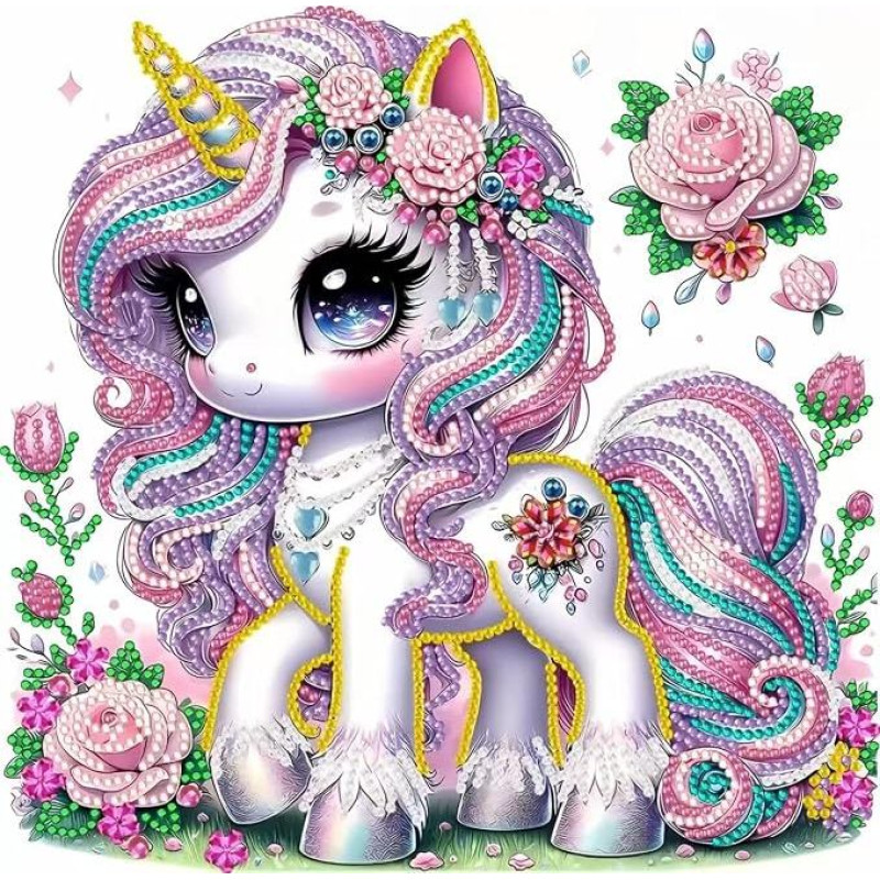 SUNSIERWEI „Unicorn“ deimantų tapyba suaugusiems ir vaikams, 5D deimantų tapybos paveikslai, rankų darbo meno dirbiniai namų dekoravimui, Kalėdų dovanos, dovanos draugams ir šeimos nariams, 30 x 30 cm