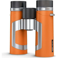 GoView ZOOMR 10x34 Compact Portable Binoculars (10x Zoom, Magnesium Housing, Includes Smartphone Adapter & Accessories) Sunset Orange