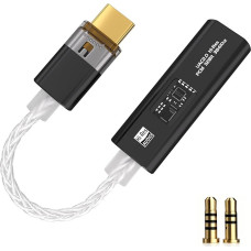 USB-C į 3,5 mm ausinių stiprintuvas su dviem DAC lustais (CX31993 + MAX97220, 32 bitai/384 kHz), nešiojamas skaitmeninis ausinių adapteris „Dongle“, skirtas aukštos raiškos garso atkūrimui „iPhone 17/16/15“, „Samsung“ ir kompiuteriuose