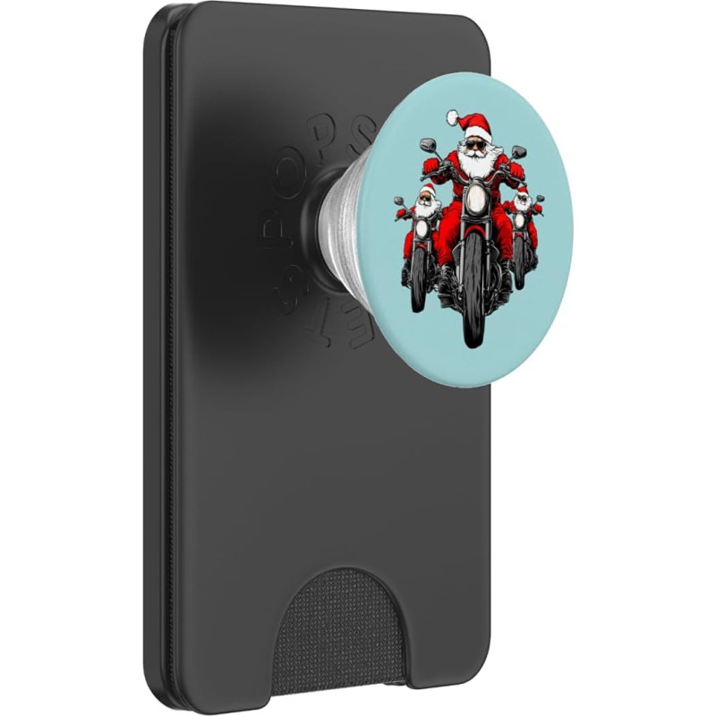 Motorradfahrer Weihnachten/Weihnachtsmann Motorradfahrer PopSockets PopWallet für MagSafe