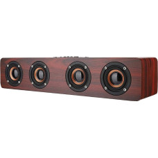 „Holz“ „Bluetooth“ garsiakalbis, 12 W galingumo televizoriaus ir kompiuterio garsiakalbis, garso juosta su 4 žemų dažnių subwooferiais, palaikanti „Bluetooth“, AUX, TF kortelę, FM (#1)