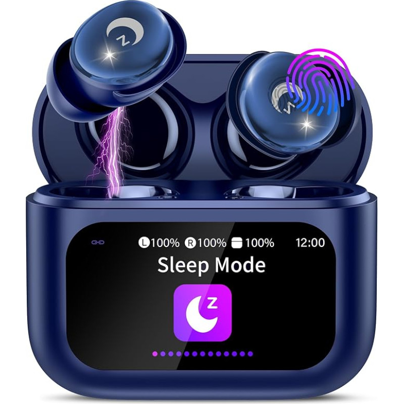 „Bluetooth“ ausinės, „Mini 48 Hours Sleep“ ausinės su „Bluetooth 5.4“ ir jutikliniu ekranu, 2026 belaidės ausinės su ENC triukšmo slopinimu, IPX7 ausinės, ausinės su įtraukiančiais giliais baisais, „Star Blue“ spalvos