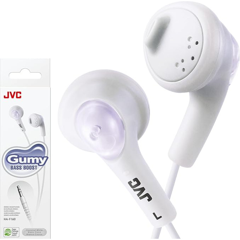 JVC HAF160W JVC HAF160W Gumy Ear Bud Headphone White