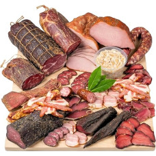 The Castle of Flavor Polish Sausage & Ham Set 5lb | 13 vacuum-packed specialties: ham, beef, duck, bacon, sausages and lard; for party table, tasting or gift.