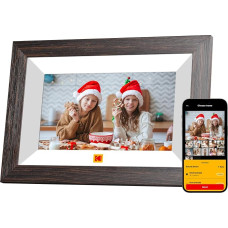KODAK Digital Picture Frame, 7 Inches, WLAN Digital Photo Frame, 32 GB Memory | HD IPS touch screen, auto rotat, smart wood electronic picture frame, share photo and video instantly via app from anywhere