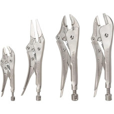 TEKTON PLK99902 Locking Pliers Set (4-Piece) | 5, 10 Zoll Gebogene Backe, 22,9 cm. Lange Nase, 25,4 cm. Gerade Backe