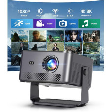 „Android 14“ ir 800 ANSI: išmanusis 4K projektorius, palaikantis 1080p natūralią skiriamąją gebą | Automatinis fokusavimas, automatinis trapecijos iškraipymų koregavimas, „Wi-Fi 6“, „Bluetooth 5.4“, 15 W garsiakalbis, pasukamas 180° kampu, skirtas lauko n