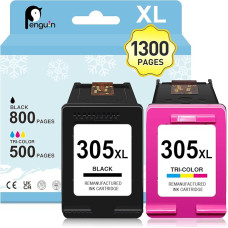 Penguin HP 305 Printer Cartridges for HP Deskjet 4200e Ink Cartridges for Deskjet 4200 4220 4220e 2800 2800e 2820 2820e (Black and Colour) for HP 305XL | 2810e 2822e 2821e 2823e 4210e 4200e 4222e 4230e envy 6432e 6032e 6020e 6420e printer ink cartridges r