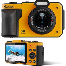 Rollei Sportsline 64 Pro Underwater Camera 5K 64MP Digital Camera Waterproof Underwater Camera with Sony 21MP Sensor 18X Digital Zoom Ice Image Stabilisation Underwater Camera Digital Camera