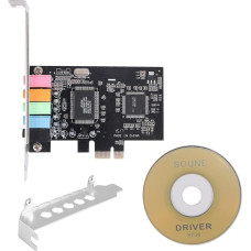 PCIe garso plokštė 5.1, „PCI Express“ erdvinio garso plokštė su 3D stereo garso funkcija ir aukštos kokybės garso atkūrimu, kompiuterinė garso plokštė su CMI8738 mikroschema