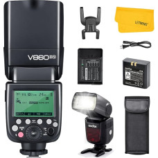 „Godox Ving V860II-N“ TTL blykstė 2,4 G HSS 1/8000 s su Libaterija, fotoaparato blykstė „Speedlite“, skirta „Nikon“ D800, D700, D7100, D7000, D5200, D5100, D5000, D300, D300S, D3200, D3100, D3000, D200, D70S, D810, D610, D90, D750 + „LETWING“ audinys (V86