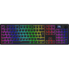 „HATOR Skyfall 100 Pro“ belaidė mechaninė žaidimų klaviatūra su tyliais mechaniniais jungikliais, „Hot-Swap“ funkcija, RGB apšvietimu, tarpiklių tvirtinimu, TFT ekranu, PBT klavišais, 1000 Hz dažniu, 2,4 GHz / „Bluetooth“ / USB-C ryšiu, ES klavišų išdėsty