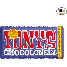TONY'S CHOCOLONELY - Dark Milk Chocolate with Pretzel & Toffee 15x180 g - Fairtrade Chocolate with Crispy Salt Pretzels & Sweet Toffee Crunch. Palm Oil Free, Made in Belgium