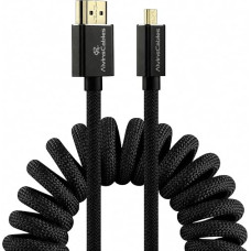 „Alvin's Cables“ 8K 2.1 „Micro HDMI“ į „HDMI“ pyninis spiralinis kabelis, skirtas „Atomos Ninja-V“ 4K-60P įrašymui, 48 Gbps HDMI, „Canon R5C“ | „R5“ | „R6“