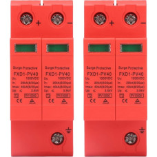 40KA Surge Protection Device 2 Pieces SPD Protection Devices DC Photovoltaic Arrester 2P Voltage Surge Protector for Home Lightning Protection (DC 1000V)