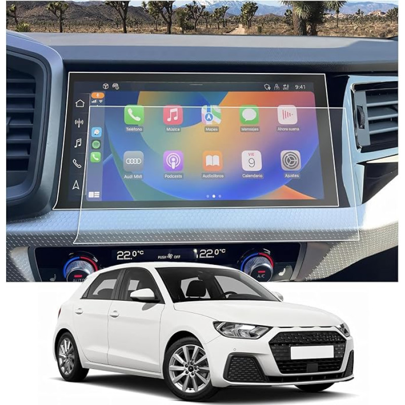 CDEFG Compatible with Audi A1 GB 2019-2023 2024, Navigation Protective Film A1 4H Scratch-Resistant 10.1 Inch GPS Screen Protector Navigation Film A1 Sportback Accessories Pack of 2