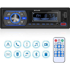 Car Radio 1 DIN Bluetooth Car Radio with Bluetooth Hands-Free Kit FM Radio / USB / TF / Aux in / RCA / 40 EQ / App Locates the Car / 7 Colours MP3 Player with Remote Control Stereo Car Radio Receiver