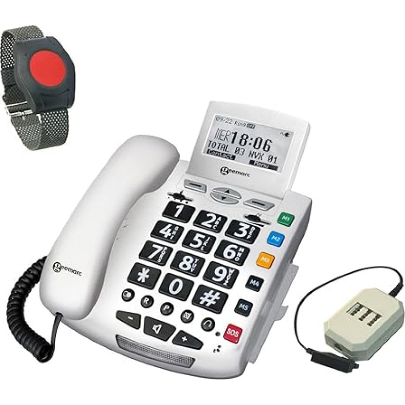 G-TELWARE® (ELDAT Variant!) 2024 Model Senior Phone Senior Emergency Call Phone with Wireless SOS Transmitter - 2024 Model