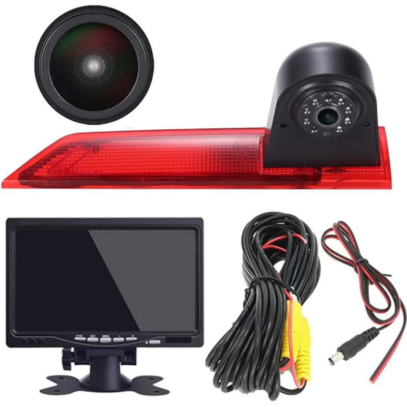 18 mm Lens Top Quality Reversing Camera + 7 Inch TFT LCD Screen Monitor Brake Light Car Roof Reversing Camera for Ford Transit Custom 2012-2016