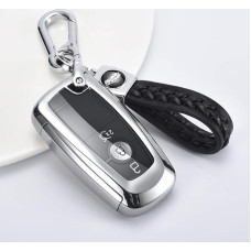 ontto Car Key Case for Ford Mondeo Fusion Mustang Explorer EcoSport S-Max Ranger Fiesta F150 F250 Accessories Remote Control Cover TPU Key Case Key Cover Key Protection Case Silver