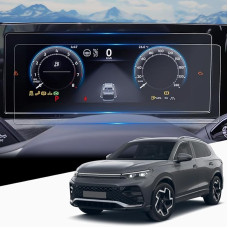 WEIPIN Pack of 2 10.25 Inch Digital Cockpit Screen Protector for V-W Ti-guan 3 2024 2025 Tempered Glass Screen Protector for Discover Pro Max Accessories Suitable for 9H Scratch-Resistant